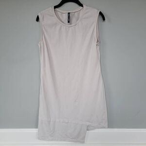 Peter O Mahler Womens Size Small Mini Dress White Sleeveless Asymmetrical Hem